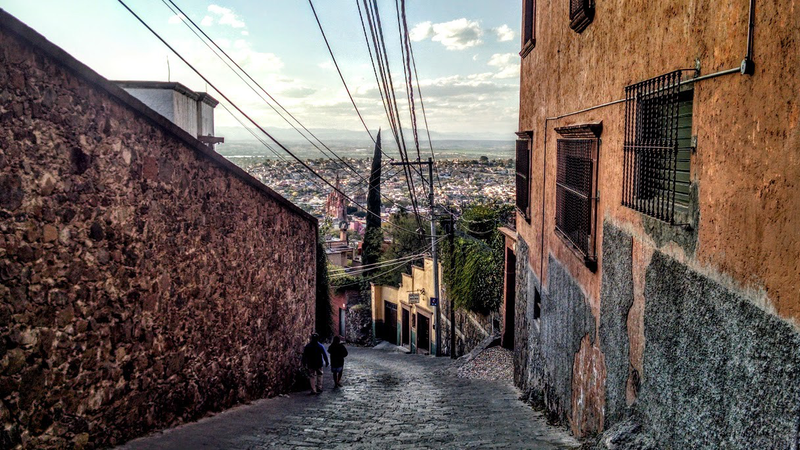 The view from our “casita.” The streets are narrow and steep.